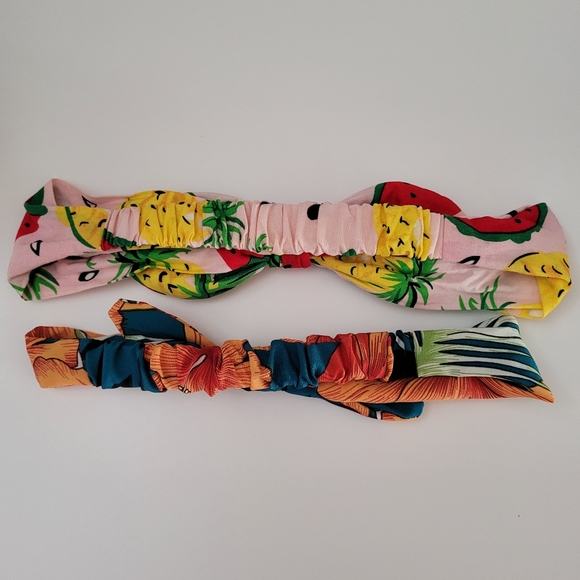 TWO HEADBANDS with fruit and tropical designs for women, hair accessories - Picture 6 of 11